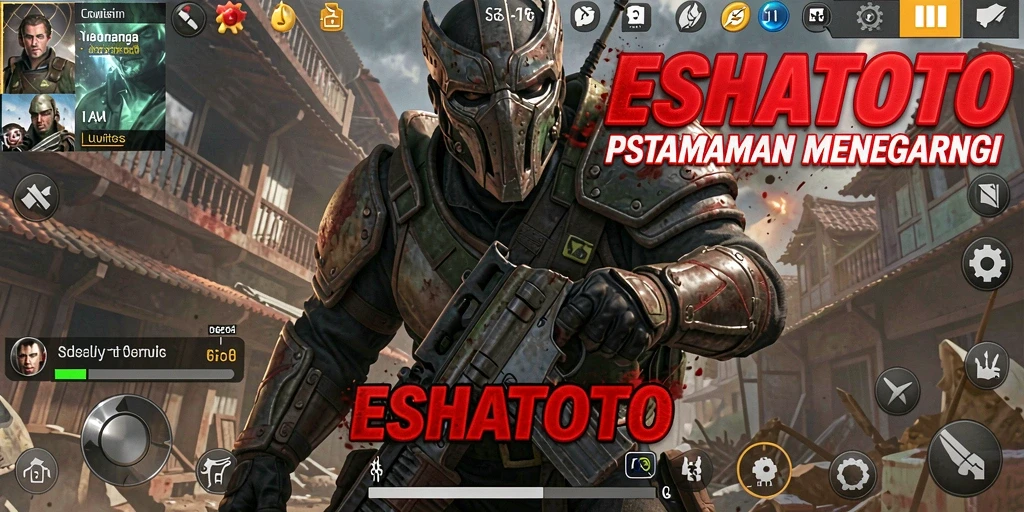 Tangkapan layar ESHATOTO menampilkan pertempuran strategis yang intens.