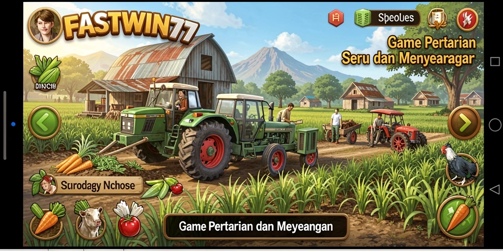 Tampilan gameplay FASTWIN77 yang memukau dengan aktivitas bertani.