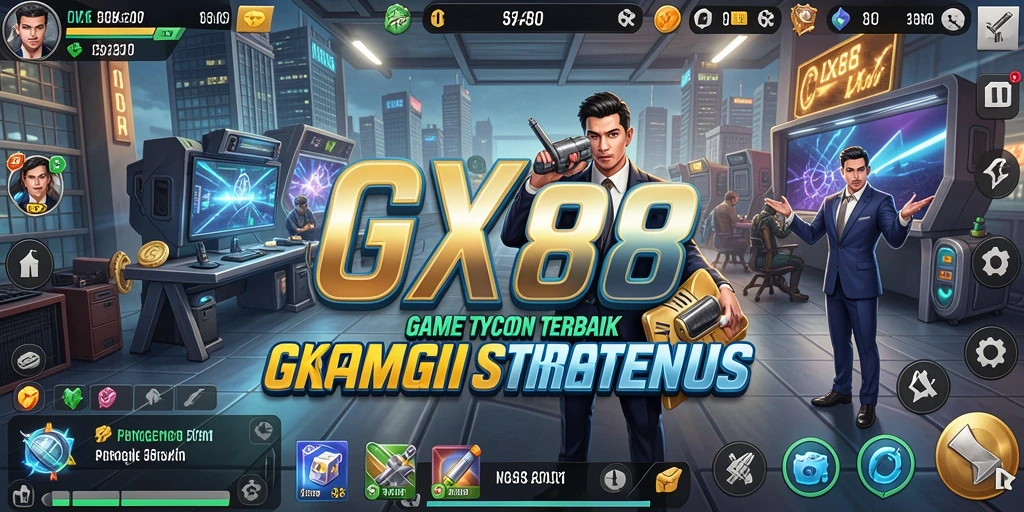 Screenshot gameplay GX88 menampilkan simulasi bisnis yang menarik.