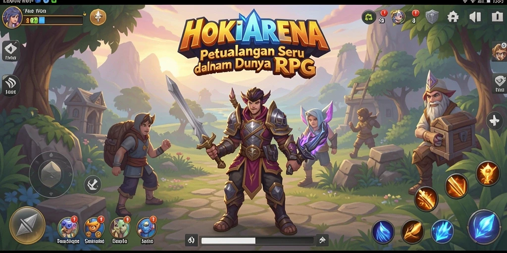 Tampilan permainan HOKIARENA yang menakjubkan saat bertarung dalam arena.