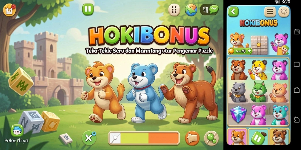Tampilan gameplay menarik HOKIBONUS dengan berbagai teka-teki.