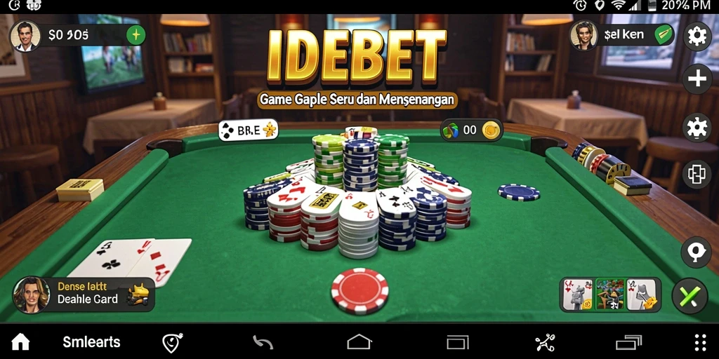 Tampilan gameplay seru Gaple di IDEBET dengan grafis menarik.