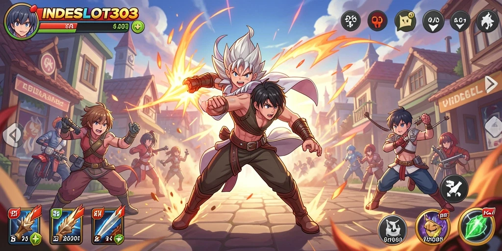 Tampilan penuh aksi dari gameplay Anime di INDESLOT303.