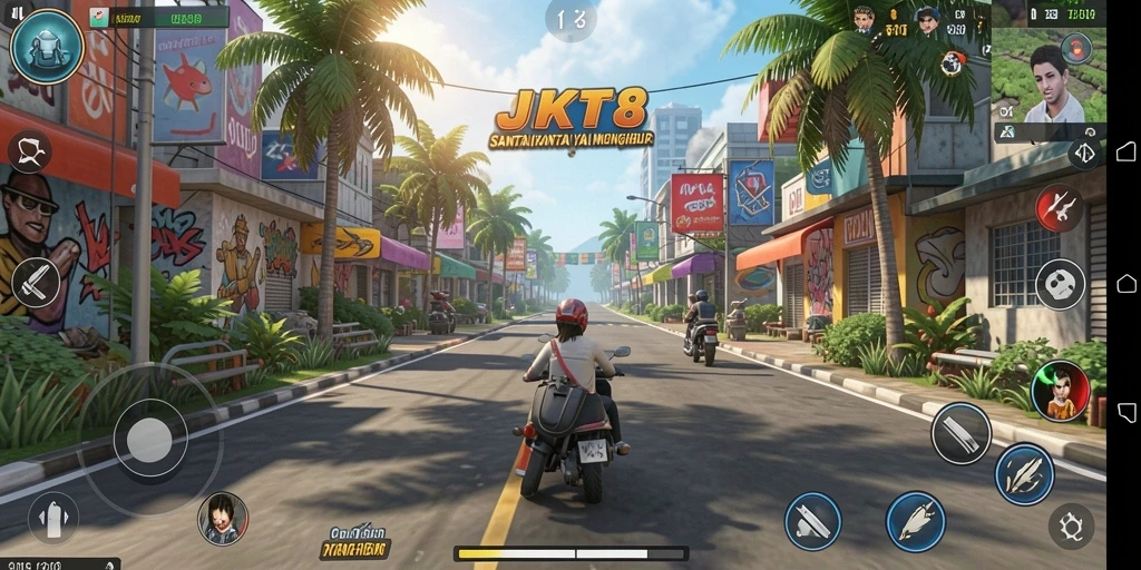 Tangkapan layar JKT8 yang menunjukkan keseruan gameplay saat bermain.