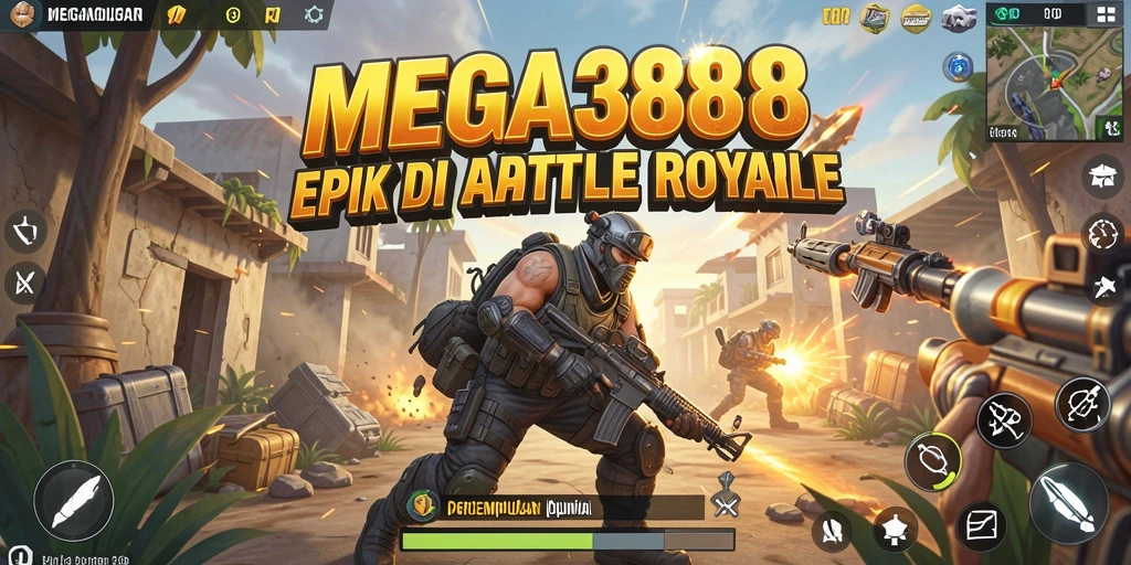 Tangkapan layar MEGA388 menampilkan pertarungan seru di arena Battle Royale.