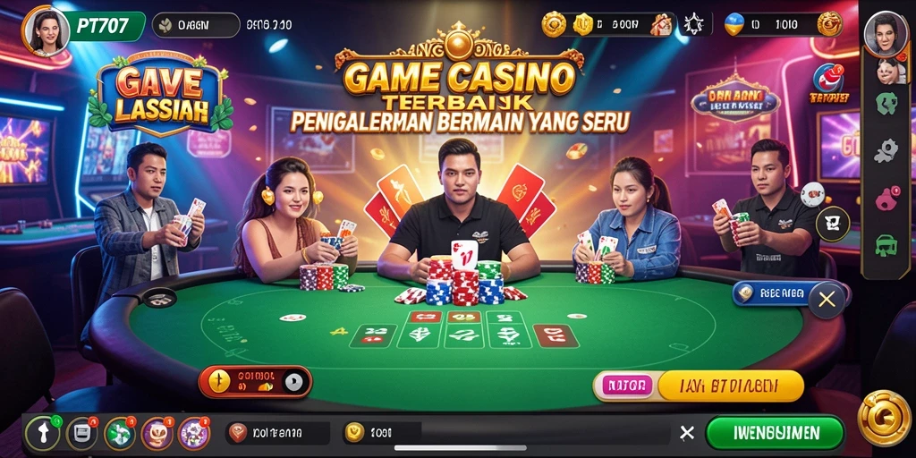 Tampilan gameplay Live Casino PT707 yang memukau dan interaktif.