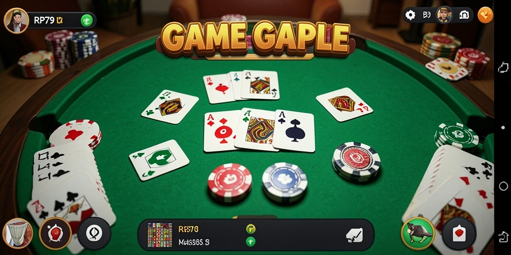 Tampilan gameplay Gaple yang mengasyikkan di RP79.