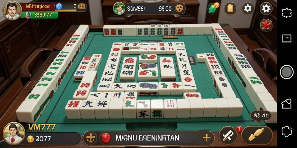 Screenshot gameplay VM777 menunjukkan momen seru saat bermain Mahjong.