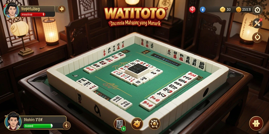 Screenshot gameplay WATITOTO yang menunjukkan momen mendebarkan saat bermain Mahjong.
